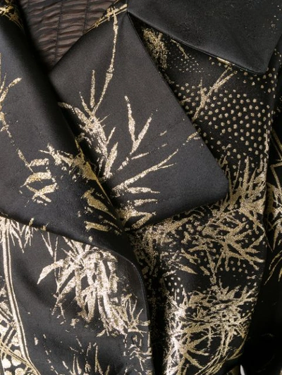 Shop Alberta Ferretti Foil Print Wrap Coat - Black