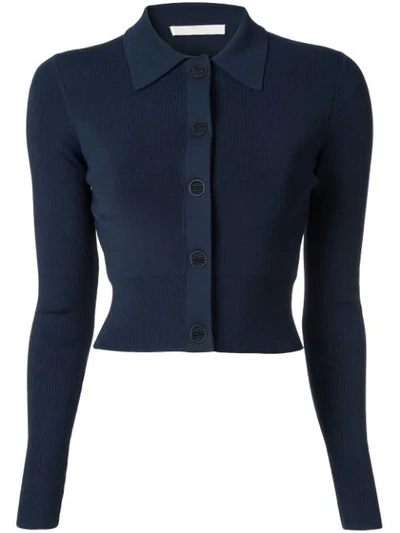 Shop Dion Lee Cropped Cardigan In Blue