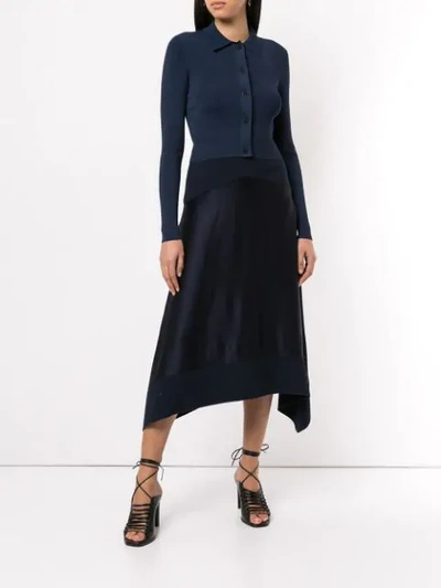 Shop Dion Lee Cropped Cardigan In Blue