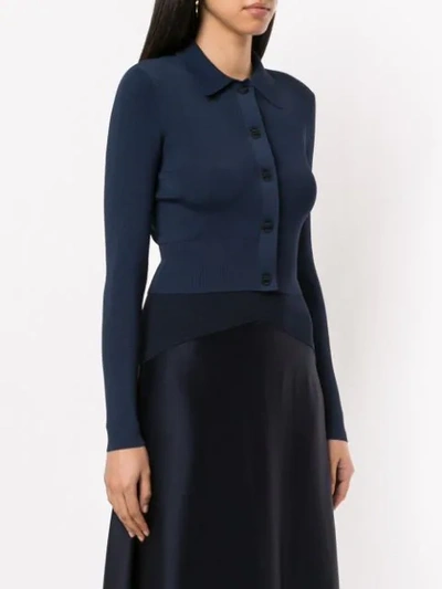 Shop Dion Lee Cropped Cardigan In Blue
