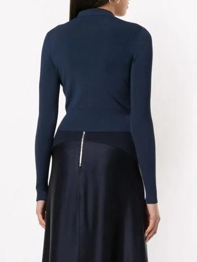 Shop Dion Lee Cropped Cardigan In Blue