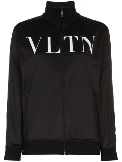 Shop Valentino Vltn Print Track Jacket In Black