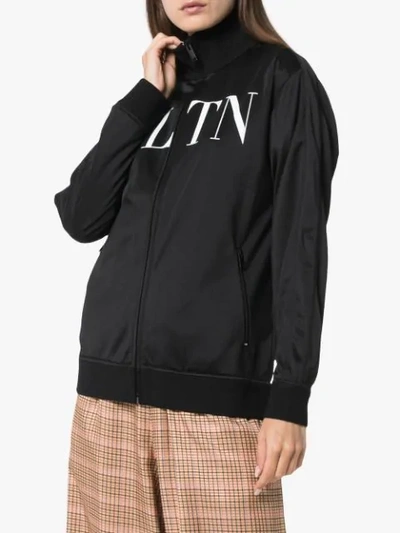 Shop Valentino Vltn Print Track Jacket In Black