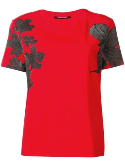 Shop Neil Barrett Floral T-shirt In Red