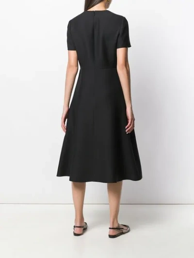 Shop Valentino Embroidered Crêpe Couture Dress In Black