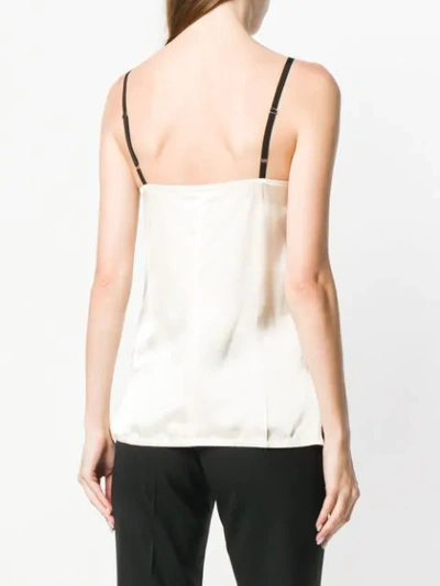 Shop Helmut Lang Lace Trimmed Camisole In Neutrals