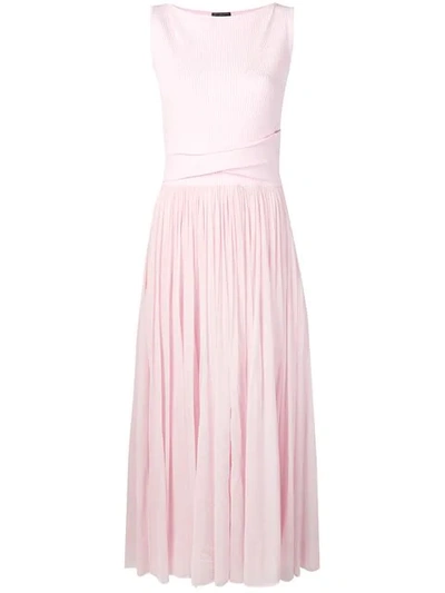 Shop Alexander Mcqueen Trompe L'oeil Midi Dress In 6875 Pale Rose