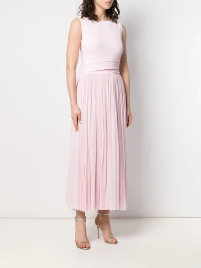 Shop Alexander Mcqueen Trompe L'oeil Midi Dress In 6875 Pale Rose