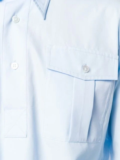 Shop Plan C Button Placket Shirt In Blue
