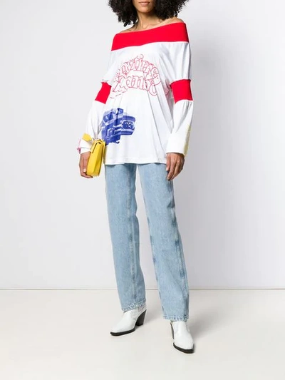 Shop Calvin Klein Jeans Est.1978 Schulterfreies Sweatshirt In White