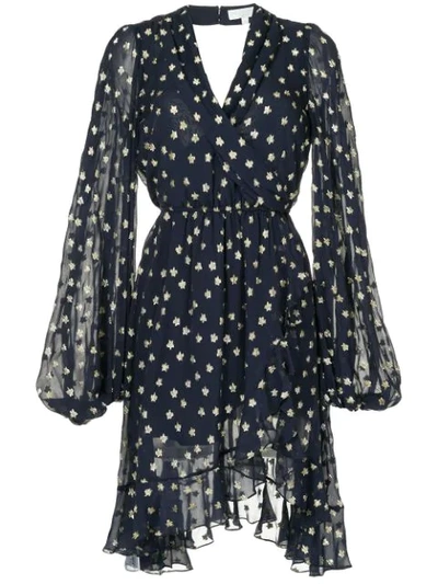 Shop Caroline Constas Embroidered Star Asymmetric Dress - Blue