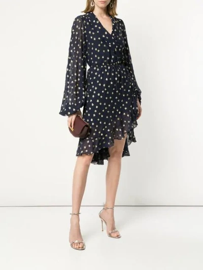 Shop Caroline Constas Embroidered Star Asymmetric Dress - Blue