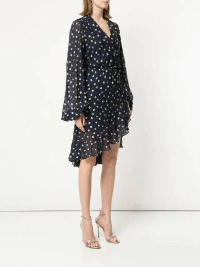 Shop Caroline Constas Embroidered Star Asymmetric Dress - Blue