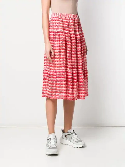 Shop Comme Des Garçons Comme Des Garçons Geometric Print Skirt - Red