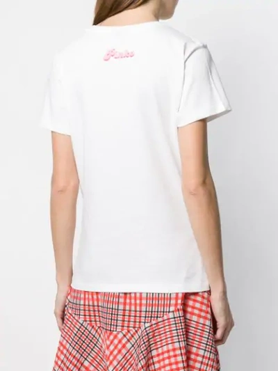 Shop Pinko 'pink Lady' T-shirt In White