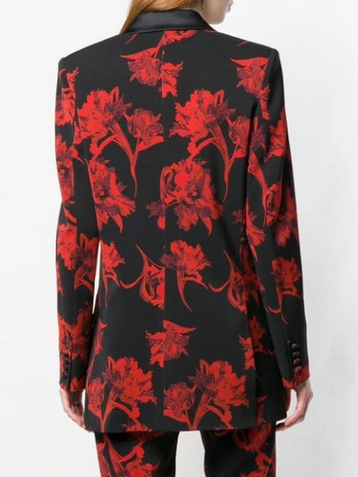 Shop Roberto Cavalli Parrot Tulip Print Blazer In Black