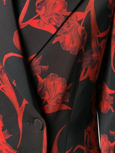Shop Roberto Cavalli Parrot Tulip Print Blazer In Black