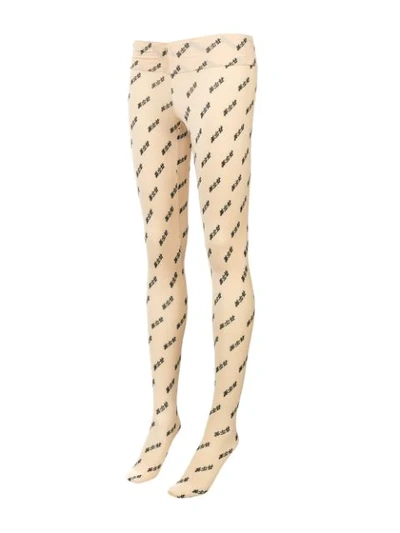 Shop Ground Zero Bestickte Strumpfhose In Beige