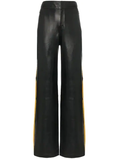 Shop Skiim Side Stripe Wide Leg Trousers In Black