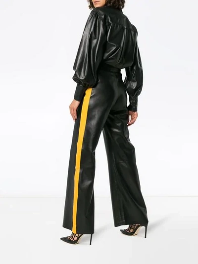 Shop Skiim Side Stripe Wide Leg Trousers In Black