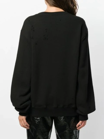 Shop Amiri Logo Print Sweatshirt In Black