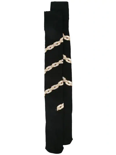 Shop Dilara Findikoglu Chain Embroidered Socks In Black