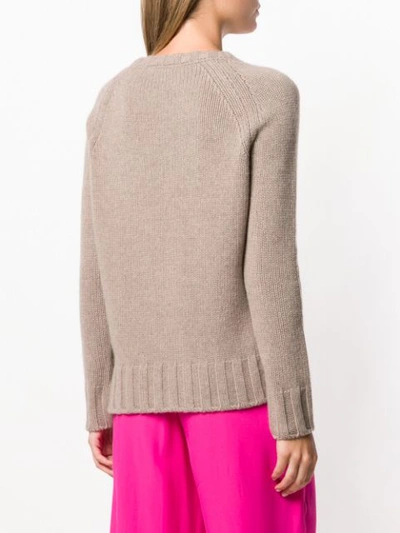 Shop Aragona Slash Neck Sweater In Brown