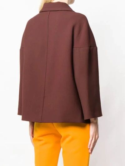 Shop Marni Buttoned Jacket In Brown