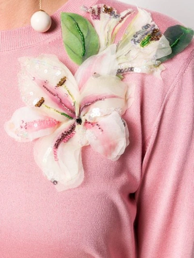 Shop Dolce & Gabbana Floral Pullover In Pink