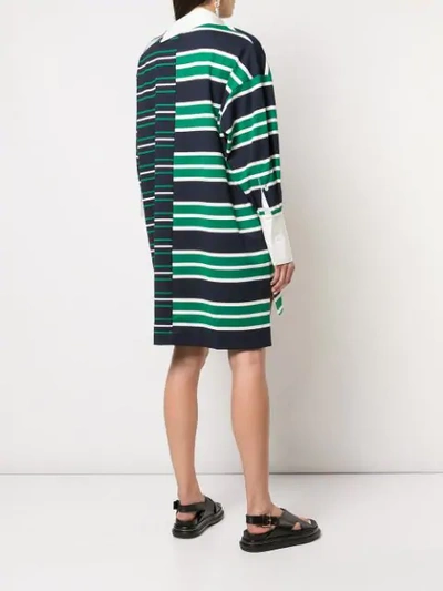Shop Monse Striped Shifted Rugby Dress In Blue