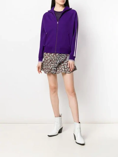 Shop Isabel Marant Étoile Striped Detail Cardigan In Purple