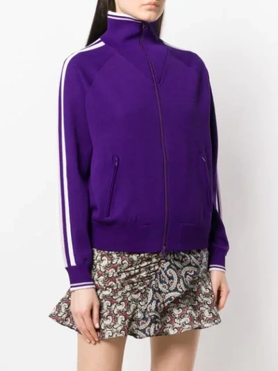 Shop Isabel Marant Étoile Striped Detail Cardigan In Purple