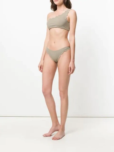 Shop Marysia Scalloped Trim Bikini Briefs In Neutrals
