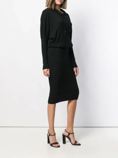 Shop Tom Ford Hooded Sweater Dress In Black