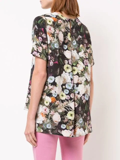 Shop Adam Lippes Floral Short-sleeve Top In Multicolour