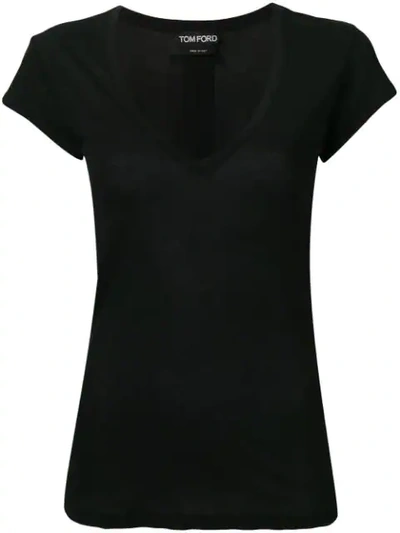 Shop Tom Ford Basic V-neck T-shirt In Black