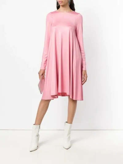 Shop Mm6 Maison Margiela Pleated Shift Dress In Pink