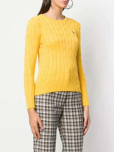 Shop Polo Ralph Lauren Cable Knit Pullover In Yellow