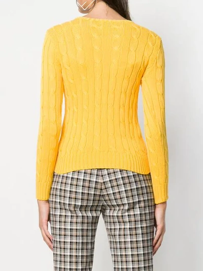 Shop Polo Ralph Lauren Cable Knit Pullover In Yellow