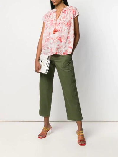 Shop Closed Cropped Trousers In Green