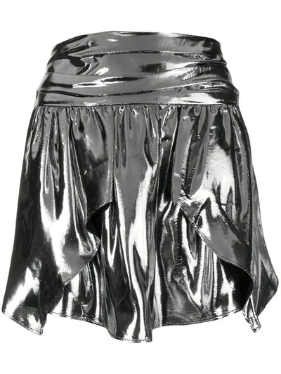 Shop Isabel Marant High Waist Draped Skirt In Silver