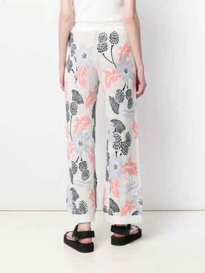 Shop Barrie Floral Embroidered Trousers In Neutrals