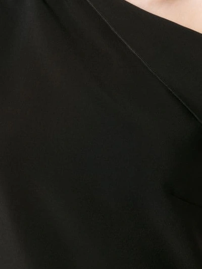 Shop Rosetta Getty Fold Shoulder Asymmetric Top In Black