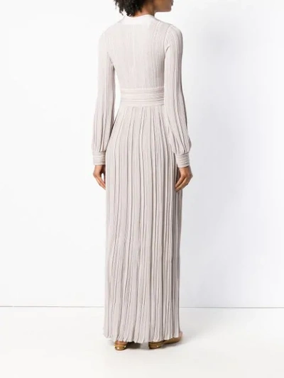 Shop Antonino Valenti Pleated Long Dress In Neutrals