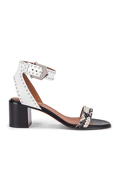 Shop Givenchy Elegant Studs Heel Sandals In Black & White