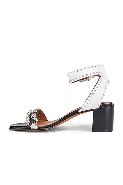 Shop Givenchy Elegant Studs Heel Sandals In Black & White