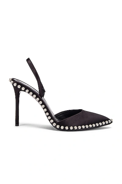 Shop Alexander Wang Rina Crystal Satin Heel In Black