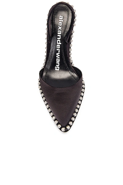 Shop Alexander Wang Rina Crystal Satin Heel In Black