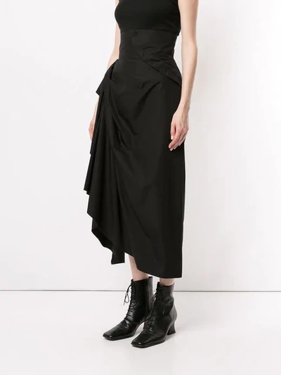 AGANOVICH DRAPED SKIRT - 黑色