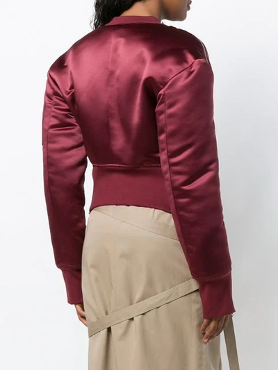 Shop Rokh Zip Detail Bomber Jacket  In 50 Crimson